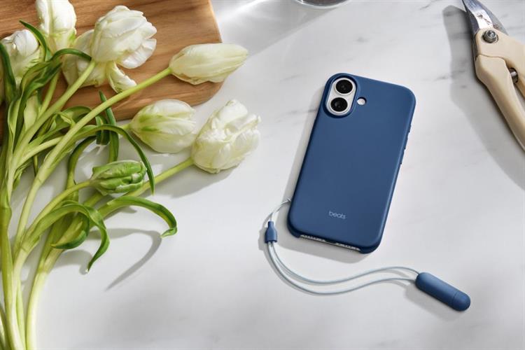 Ốp lưng MagSafe iPhone 17 Nhựa Polycarbonate Kèm Chân Đế Beats Màu Xanh Dương