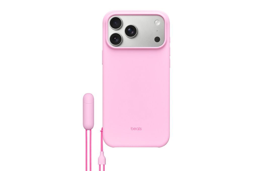 Ốp lưng MagSafe iPhone 17 Pro Nhựa Polycarbonate Kèm Chân Đế Beats Màu Hồng phấn