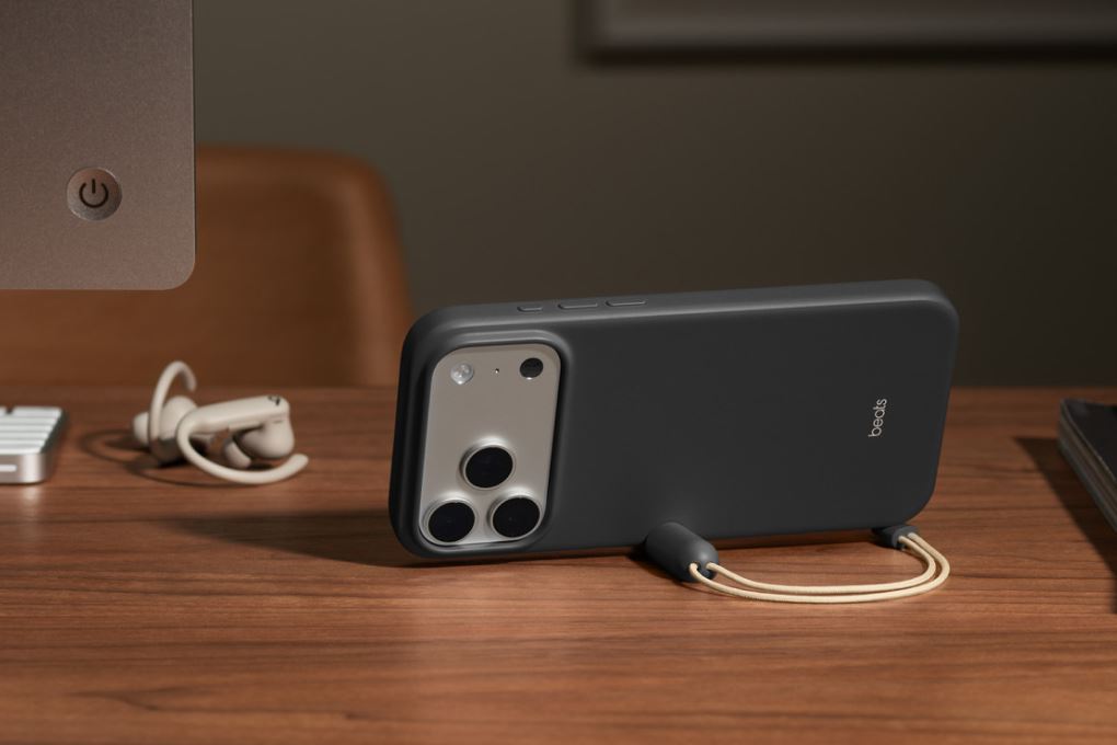 Ốp lưng MagSafe iPhone 17 Pro Nhựa Polycarbonate Kèm Chân Đế Beats Màu Xám đậm