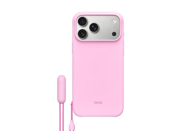 Ốp lưng MagSafe iPhone 17 Pro Max Nhựa Polycarbonate Kèm Chân Đế Beats Màu Hồng phấn