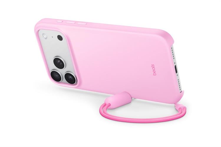 Ốp lưng MagSafe iPhone 17 Pro Max Nhựa Polycarbonate Kèm Chân Đế Beats Màu Hồng phấn