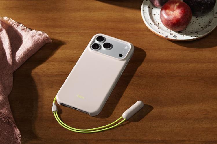 Ốp lưng MagSafe iPhone 17 Pro Max Nhựa Polycarbonate Kèm Chân Đế Beats Màu Xám nhạt