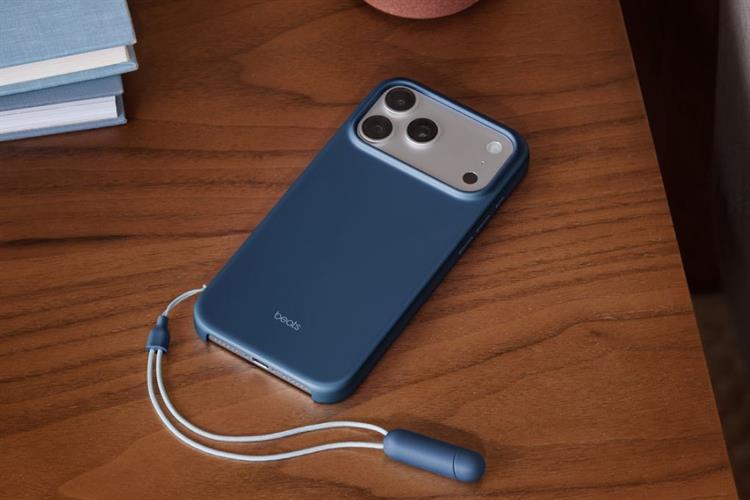 Ốp lưng MagSafe iPhone 17 Pro Max Nhựa Polycarbonate Kèm Chân Đế Beats Màu Xanh mòng két