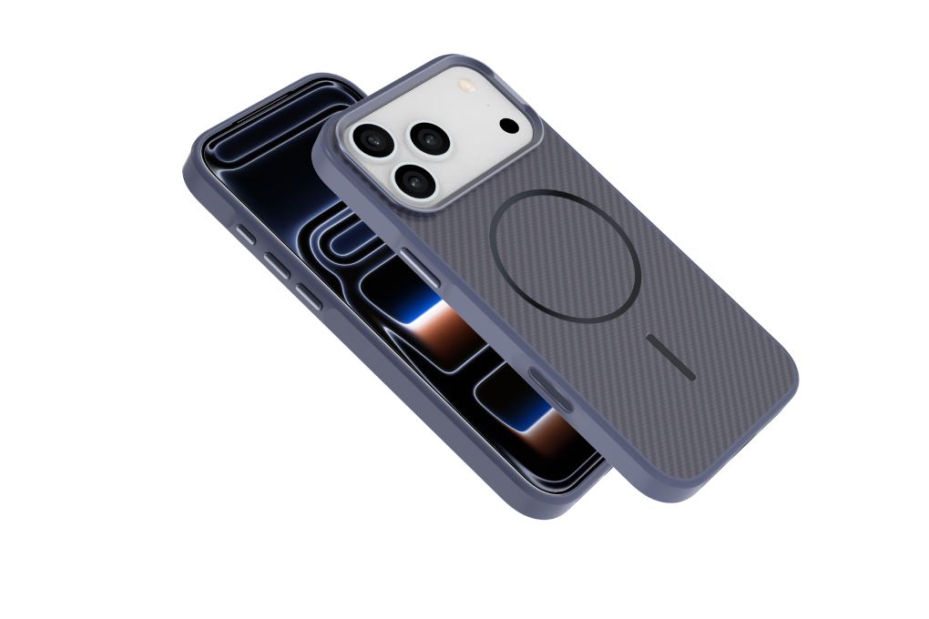 Ốp lưng MagSafe iPhone 17 Pro Max PC TPU AVA+ có nút camera control OC Platinum Carbon Màu Xanh Navy