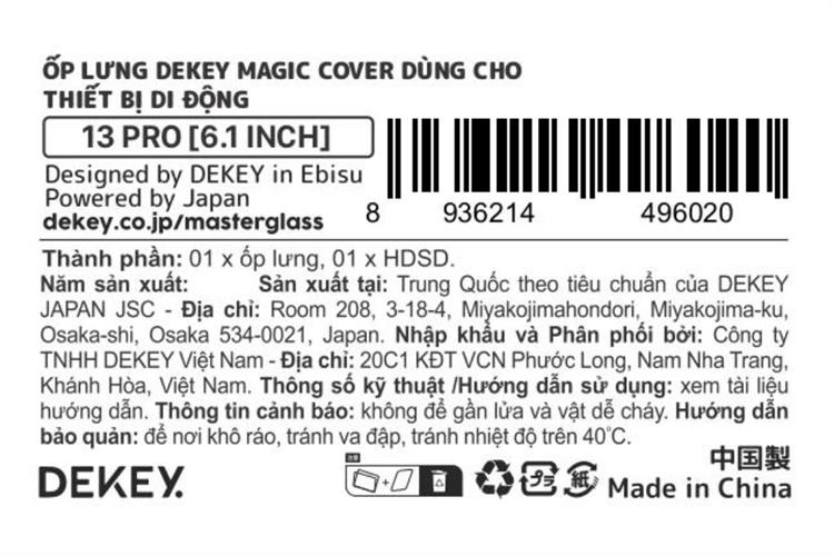 Ốp lưng iPhone 13 Pro PC TPU DEKEY Crystal case Màu Trắng