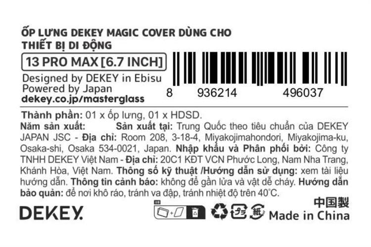 Ốp lưng iPhone 13 Pro Max PC TPU DEKEY Crystal case Màu Trắng