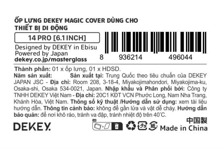 Ốp lưng iPhone 14 Pro PC TPU DEKEY Crystal case Màu Trắng