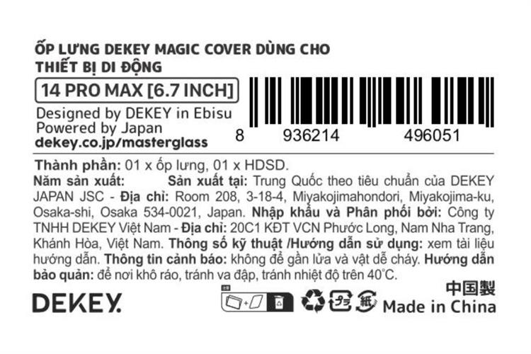 Ốp lưng iPhone 14 Pro Max PC TPU DEKEY Crystal case Màu Trắng