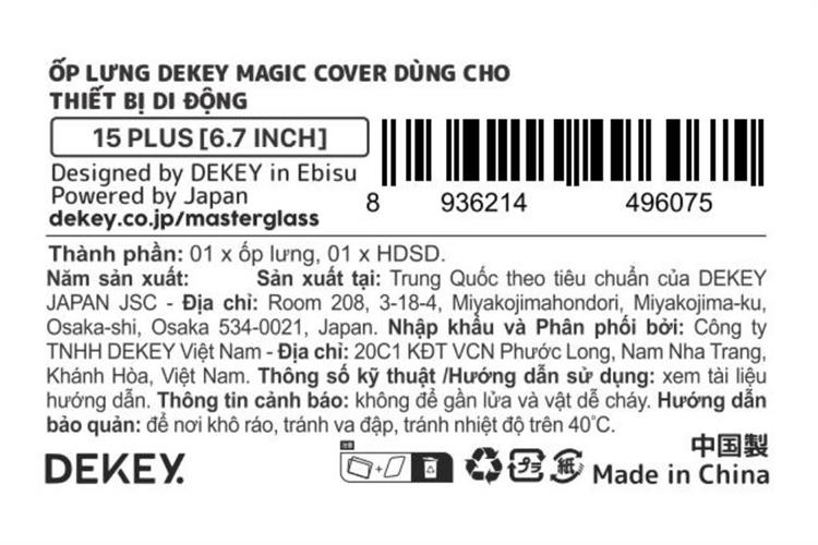 Ốp lưng iPhone 15 Plus TPU DEKEY Crystal case Màu Trắng