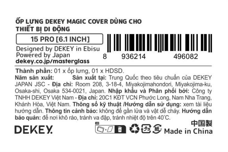 Ốp lưng iPhone 15 Pro TPU DEKEY Crystal case Màu Trắng