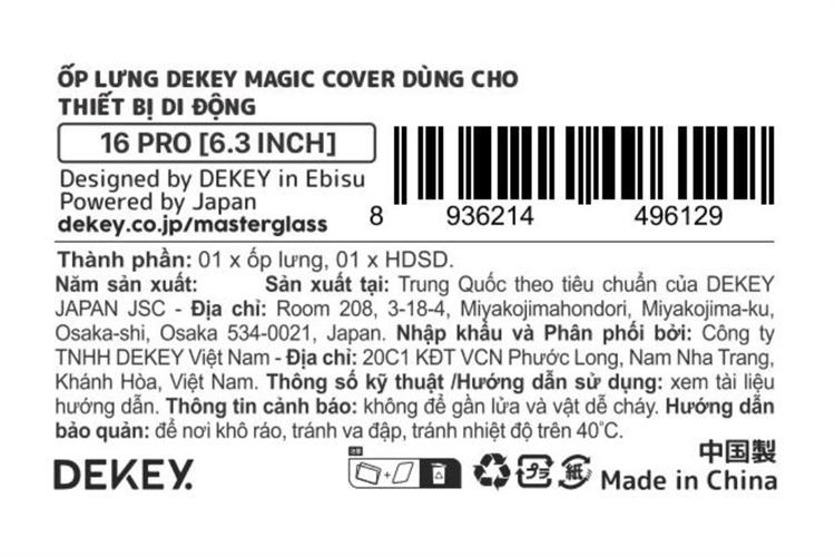 Ốp lưng iPhone 16 Pro TPU DEKEY Crystal case Màu Trắng