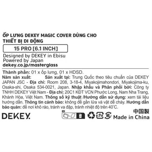 Ốp lưng MagSafe iPhone 15 Pro PC TPU DEKEY Crystal case Màu Trắng