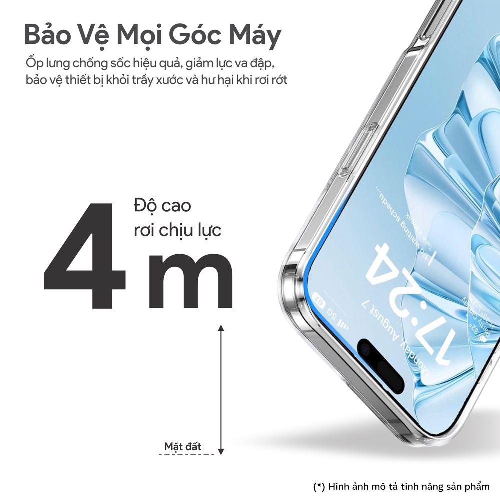 Ốp lưng MagSafe iPhone 16 Pro Max PC TPU DEKEY Crystal case Màu Trắng