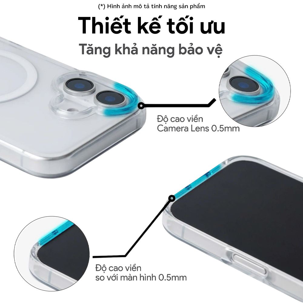 Ốp lưng MagSafe iPhone 16 Pro Max PC TPU DEKEY Crystal case Màu Trắng