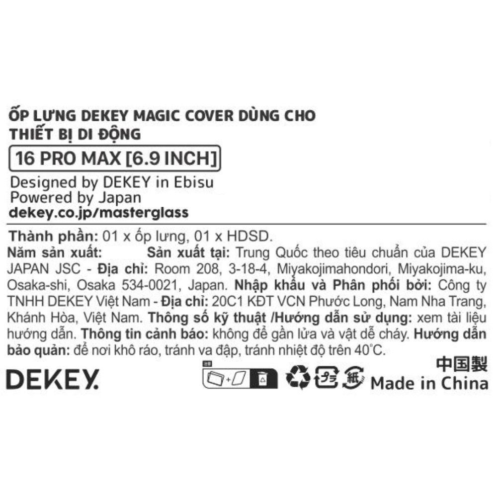 Ốp lưng MagSafe iPhone 16 Pro Max PC TPU DEKEY Crystal case Màu Trắng