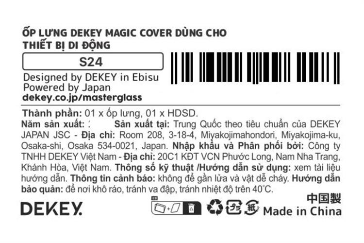 Ốp lưng Samsung Galaxy S24 PC TPU DEKEY Crystal case Màu Trắng