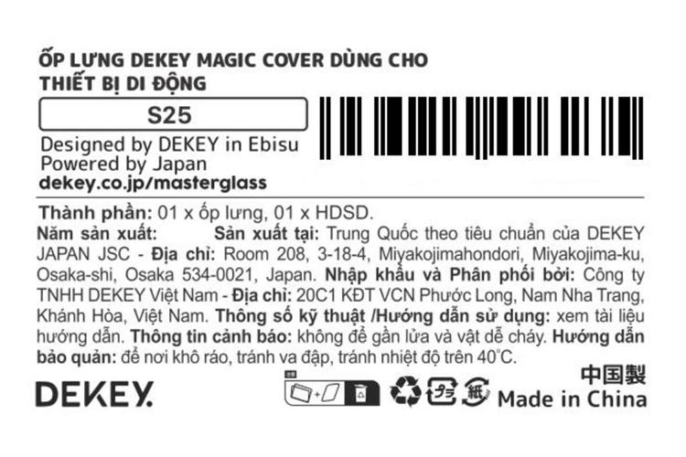 Ốp lưng Samsung Galaxy S25 PC TPU DEKEY Crystal case Màu Trắng