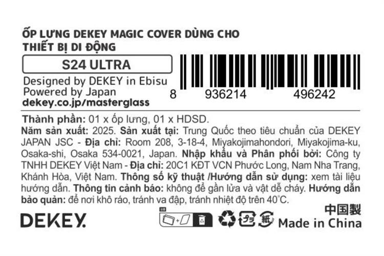 Ốp lưng Samsung Galaxy S24 Ultra PC TPU DEKEY Crystal case Màu Trắng