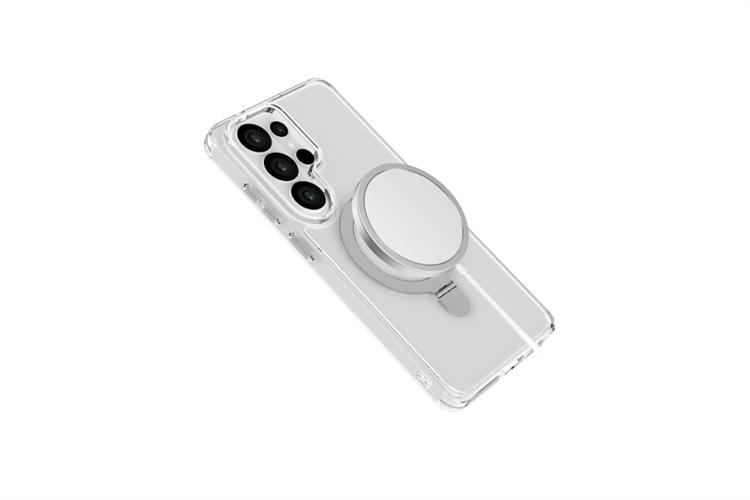 Ốp lưng MagSafe Galaxy S26 Ultra PC TPU AVA+ Vòng Đỡ OC Anti Yellow Màu Trắng