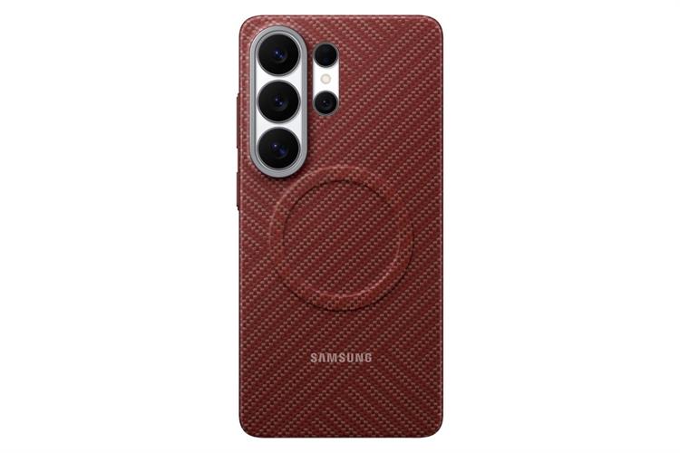 Ốp lưng Magnet Galaxy S26 Ultra PC Carbon Aramid Samsung Chính hãng Màu Nâu Đỏ