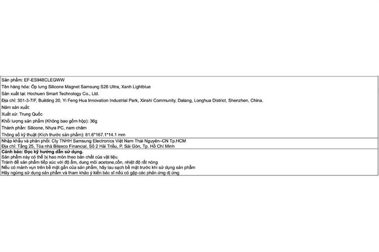 Ốp lưng Magnet Galaxy S26 Ultra Silicone PC Samsung Chính hãng Màu Xanh nhạt
