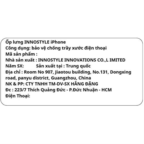 Ốp lưng Magsafe iPhone 17 Air PC TPU Innostyle CG10TRN-17A Màu Trắng