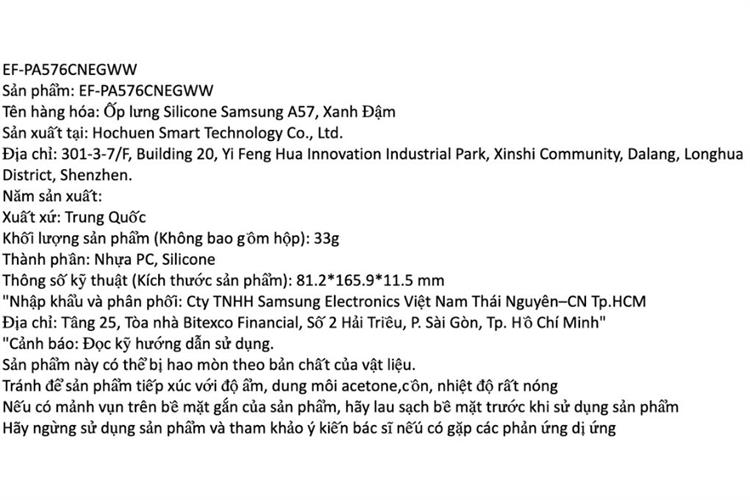 Ốp lưng Galaxy A57 PC Silicone Samsung Chính hãng Màu Xanh đậm