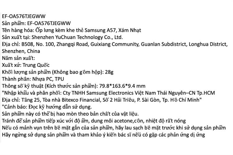 Ốp lưng Galaxy A57 PC TPU có khe thẻ Samsung Chính hãng Màu Xám nhạt