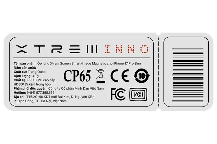 Ốp lưng MagSafe iPhone 17 Pro PC TPU XTREM Screen Smart-Image Màu Đen