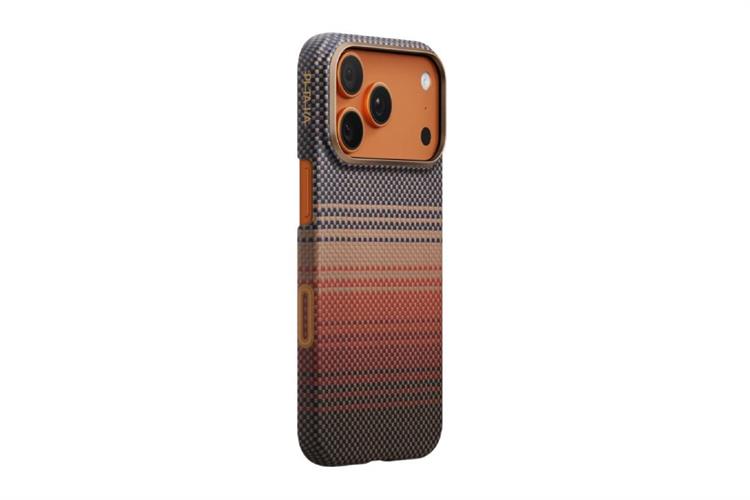 Ốp lưng MagSafe iPhone 17 Pro Aramid PITAKA Ultra Slim có PitaTap Màu Cam
