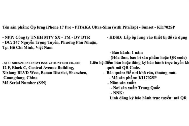 Ốp lưng MagSafe iPhone 17 Pro Aramid PITAKA Ultra Slim có PitaTap Màu Cam