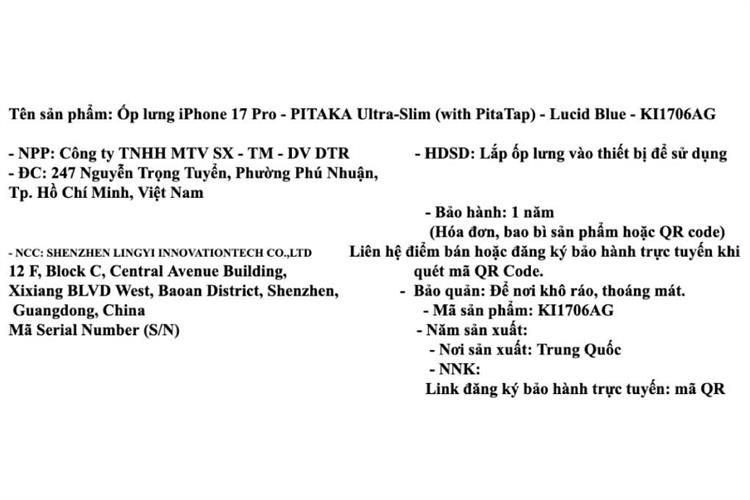 Ốp lưng MagSafe iPhone 17 Pro Aramid PITAKA Ultra Slim có PitaTap Màu Xanh lam
