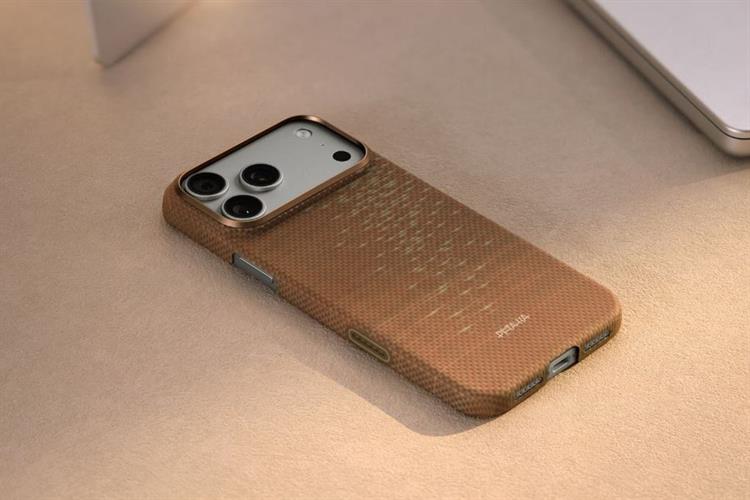 Ốp lưng MagSafe iPhone 17 Pro Max Aramid PITAKA Ultra Slim có PitaTap Màu Vàng