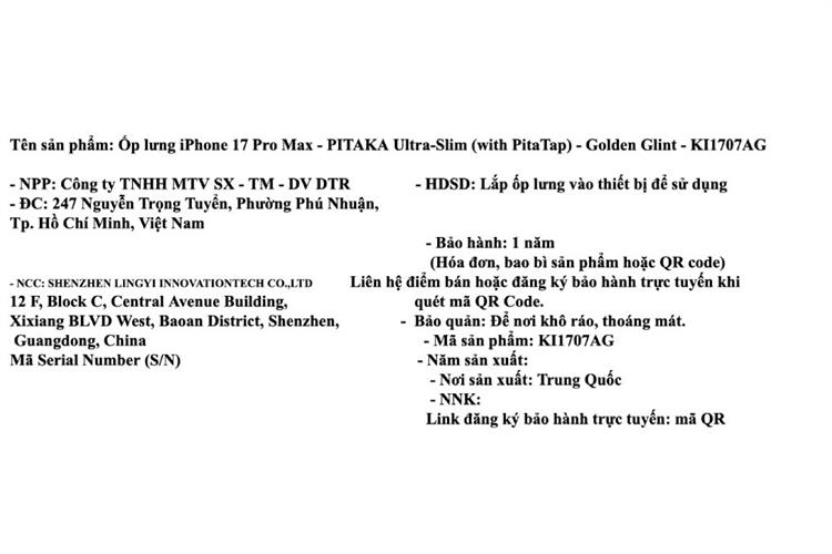 Ốp lưng MagSafe iPhone 17 Pro Max Aramid PITAKA Ultra Slim có PitaTap Màu Vàng