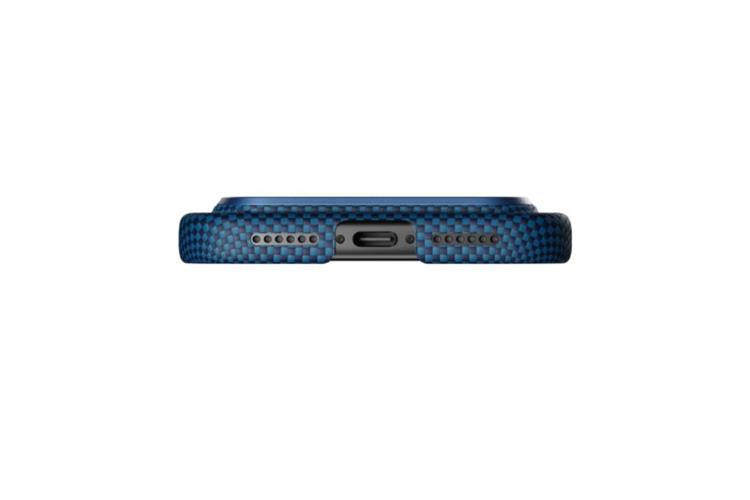 Ốp lưng MagSafe iPhone 17 Pro Max Aramid PITAKA Ultra Slim có PitaTap Màu Xanh Dương