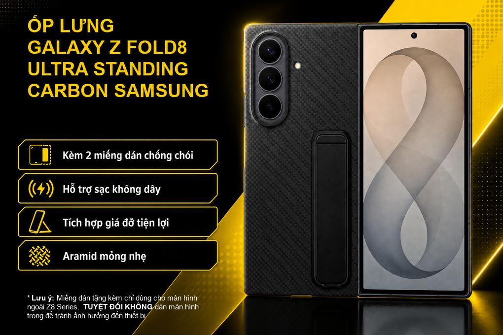 Ốp lưng Galaxy Z Fold8 Ultra Standing Carbon SAMSUNG Màu Đen