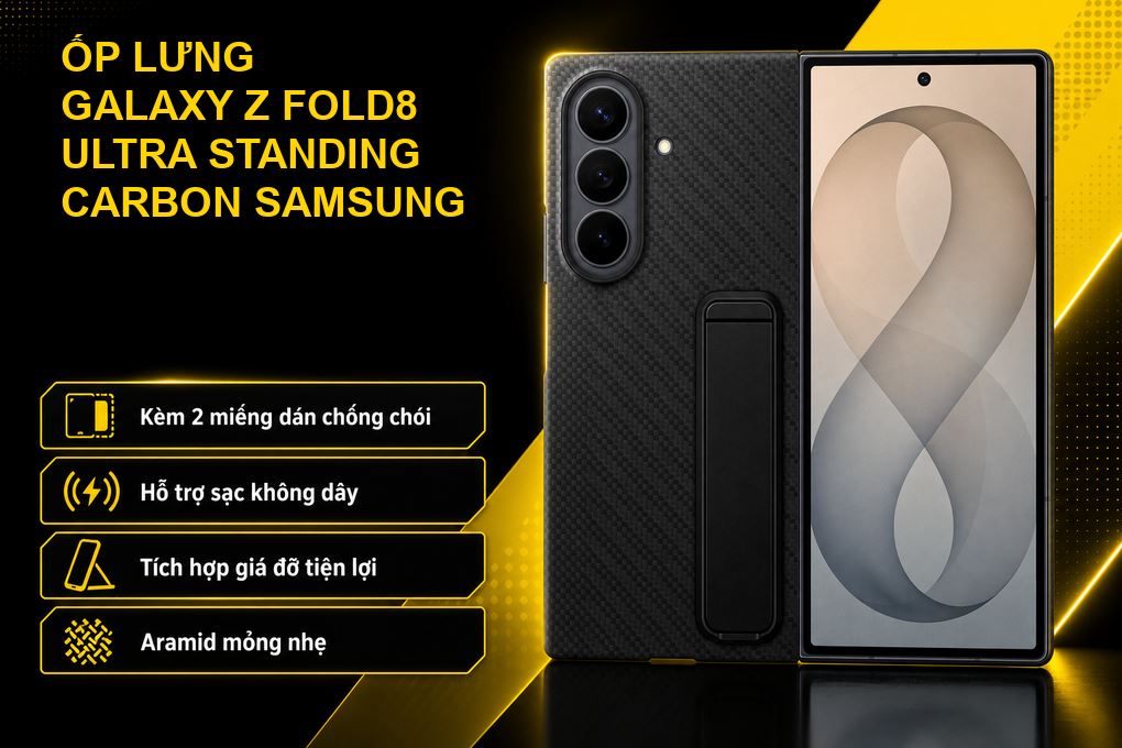 Ốp lưng Galaxy Z Fold8 Ultra Standing Carbon SAMSUNG Màu Đen