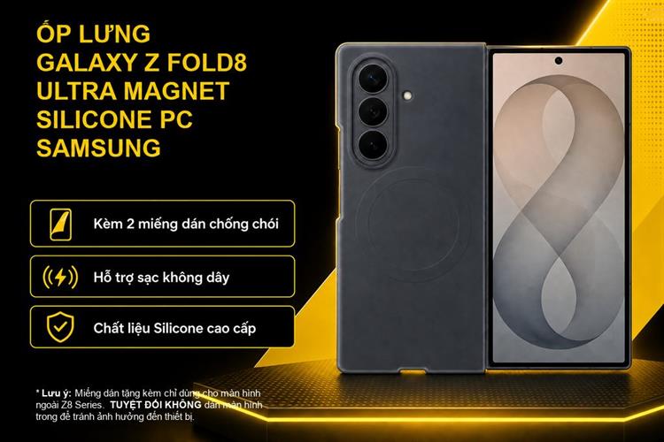 Ốp lưng Galaxy Z Fold8 Ultra Magnet Silicone PC SAMSUNG Màu Đen