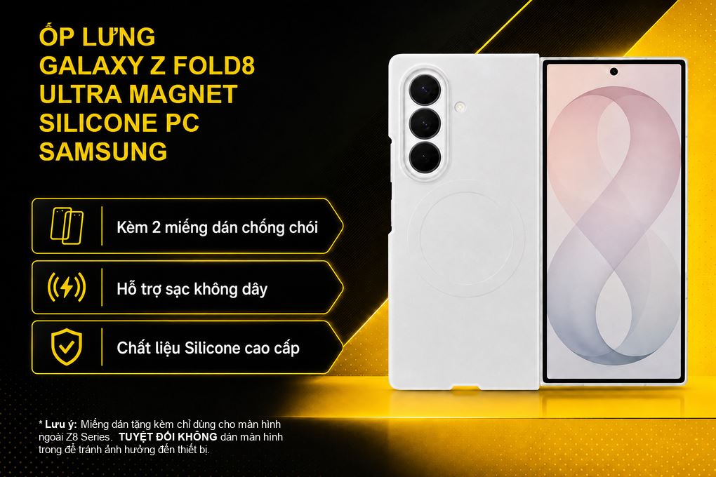 Ốp lưng Galaxy Z Fold8 Ultra Magnet Silicone PC SAMSUNG Màu Kem