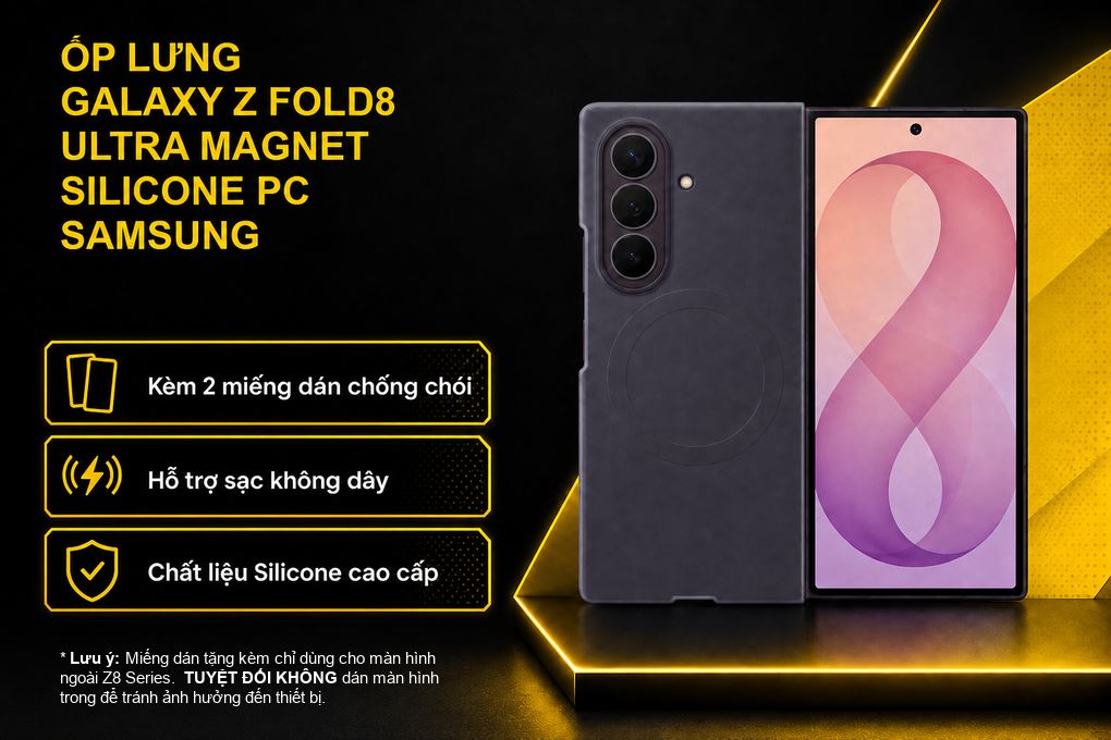 Ốp lưng Galaxy Z Fold8 Ultra Magnet Silicone PC SAMSUNG Màu Tím