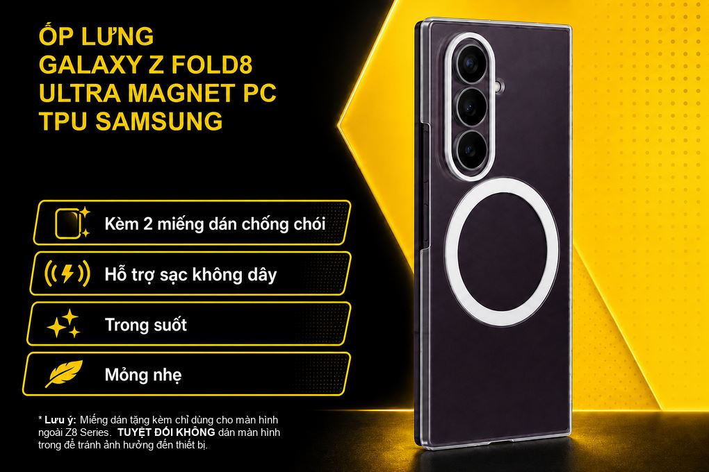 Ốp lưng Galaxy Z Fold8 Ultra Magnet PC TPU SAMSUNG Màu Trắng