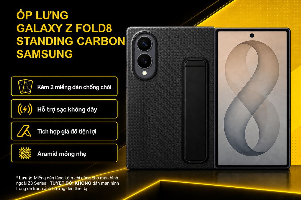 Ốp lưng Galaxy Z Fold8 Standing Carbon SAMSUNG Màu Đen