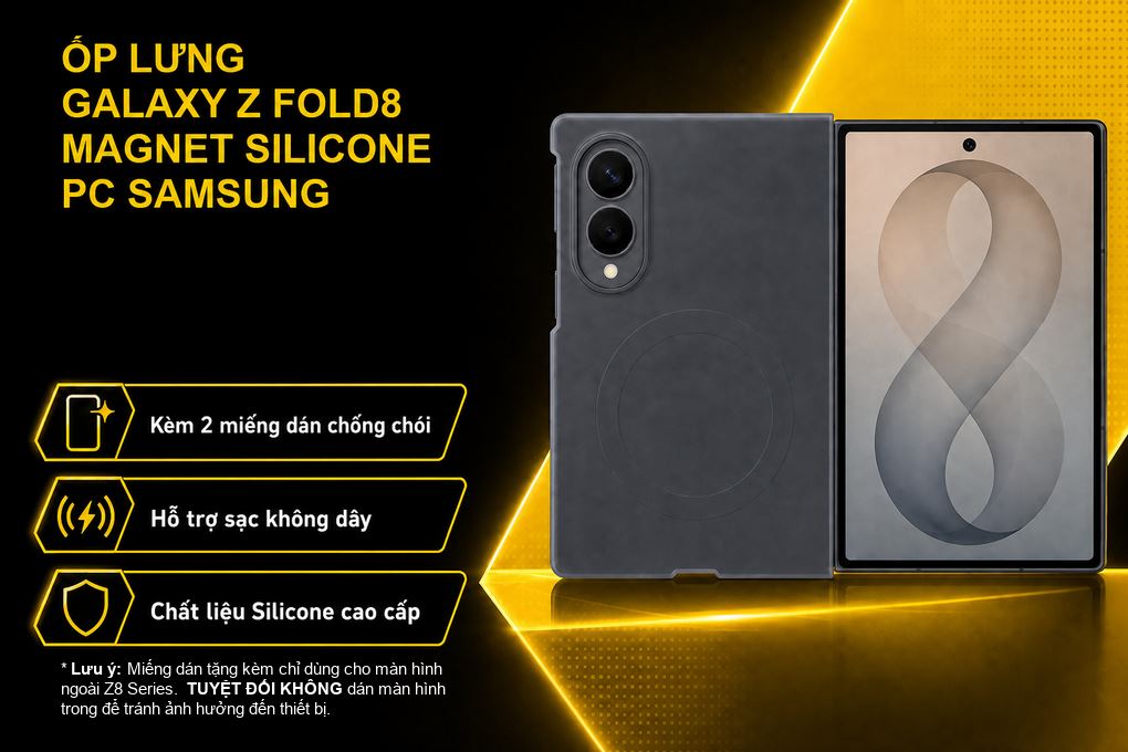 Ốp lưng Galaxy Z Fold8 Magnet Silicone PC SAMSUNG Màu Đen