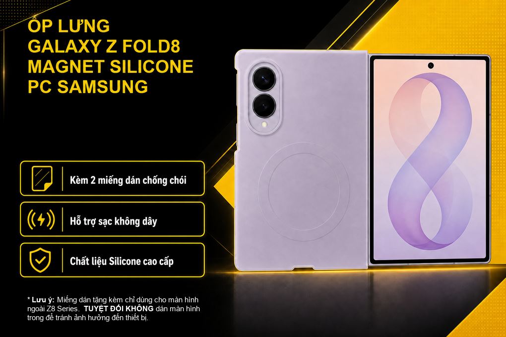 Ốp lưng Galaxy Z Fold8 Magnet Silicone PC SAMSUNG Màu Tím