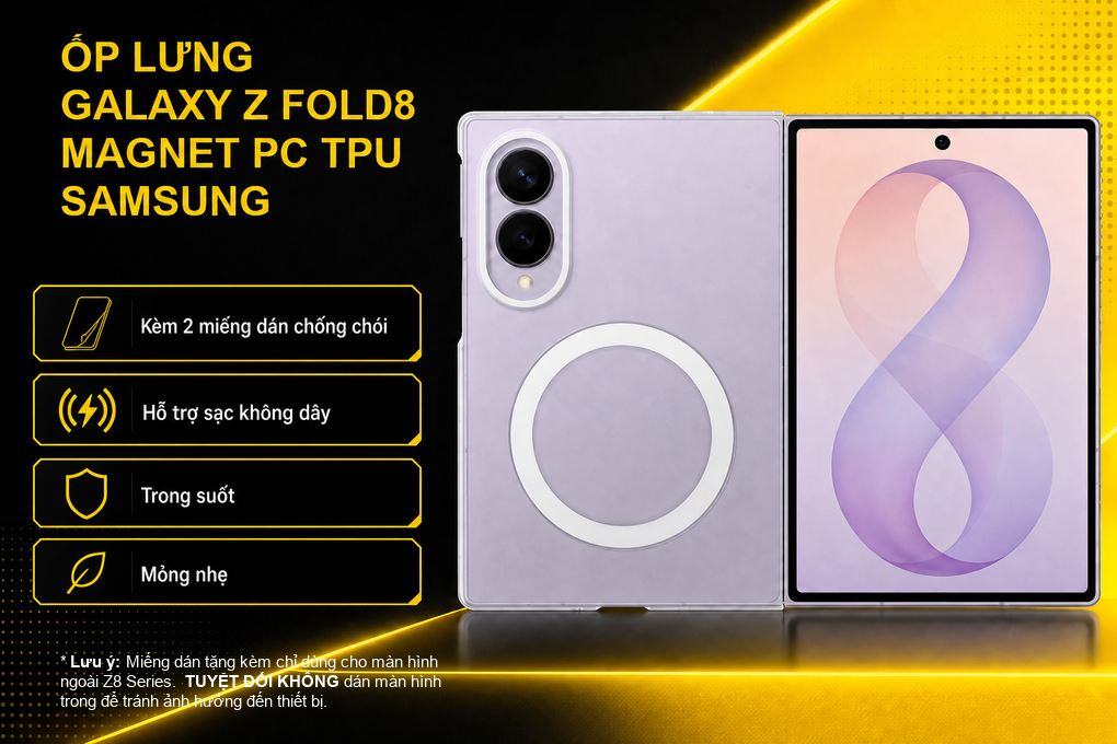 Ốp lưng Galaxy Z Fold8 Magnet PC TPU SAMSUNG Màu Trắng