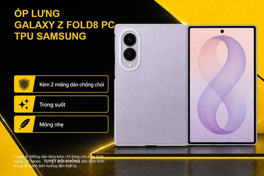 Ốp lưng Galaxy Z Fold8 PC TPU SAMSUNG Màu Trắng