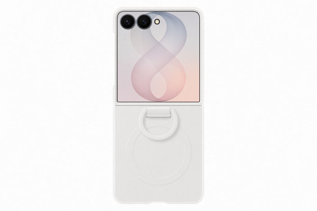 Ốp lưng Galaxy Z Flip8 Magnet Kèm Vòng Silicone PC SAMSUNG Màu Kem