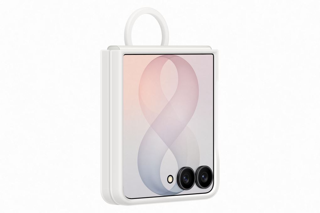 Ốp lưng Galaxy Z Flip8 Magnet Kèm Vòng Silicone PC SAMSUNG Màu Kem
