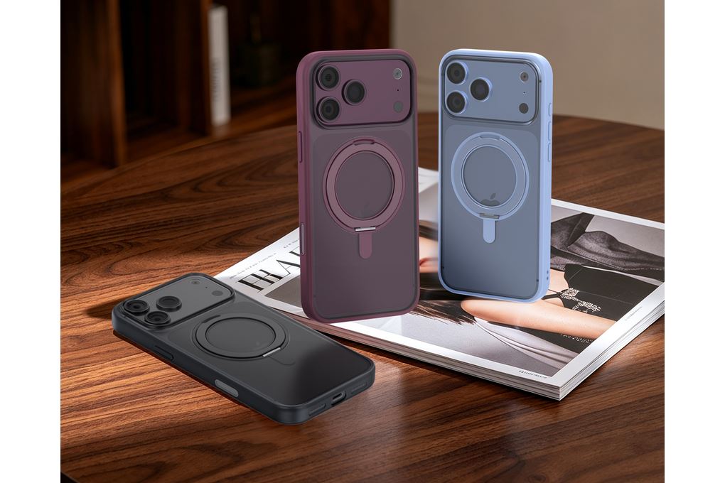 Ốp lưng iPhone 18 Pro Max Vòng Magnetic Xoay 360 có button control JC PC TPU KL5320 AVA+ Màu Đỏ