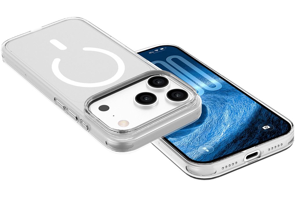 Ốp lưng iPhone 18 Pro Max Magnetic có button control Slim Kong 1.2mm PC AVA+ OCM17016A Màu Trắng